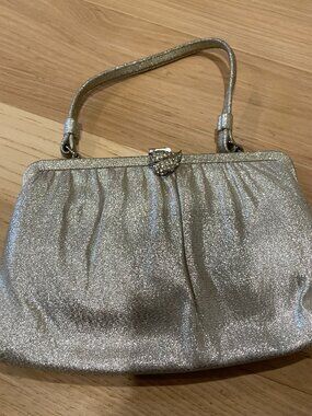 Beautiful Vintage Silver Sparkly Evening Purse